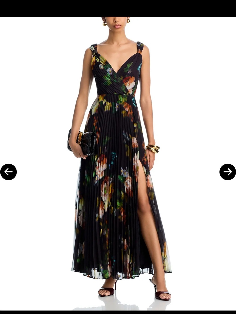 Nwt Aqua Pleated Floral Sleeveless Guest of
Maxi Dress - Exclusive